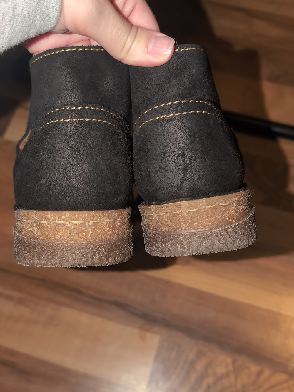 Born Black Suede Tora Bootie with Brown Cork Sole - Picture 6 of 9